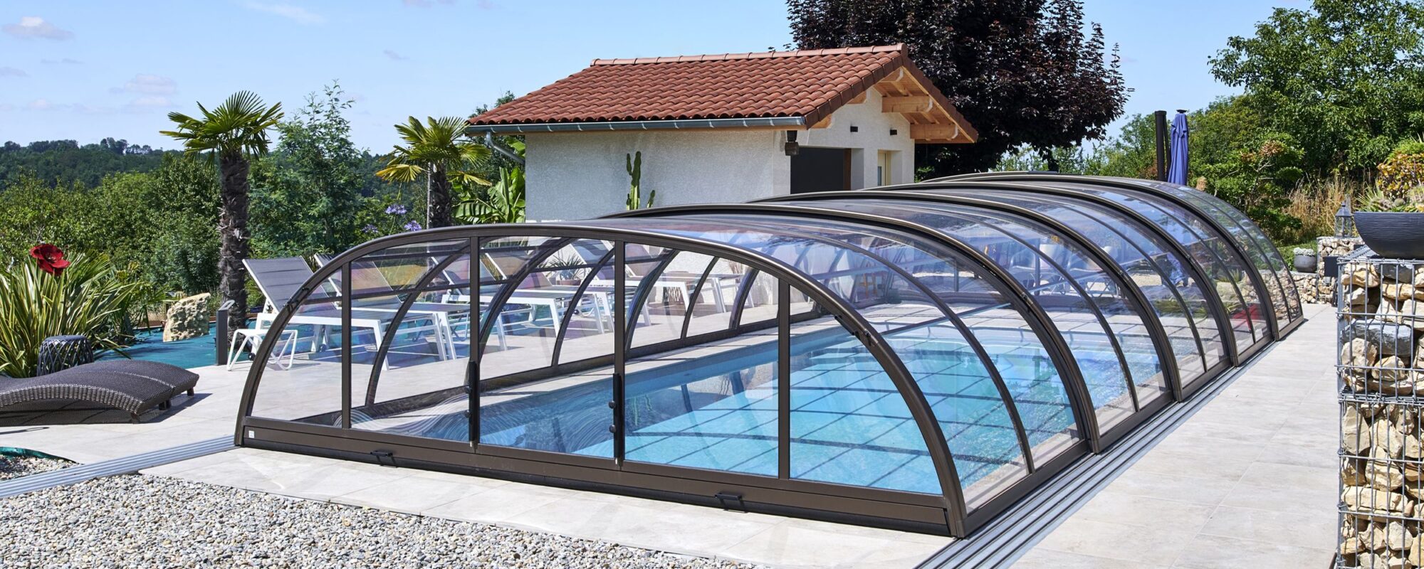 Abri de piscine bas en aluminium | EAP